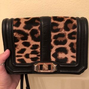 Rebecca Minkoff black and cheetah purse